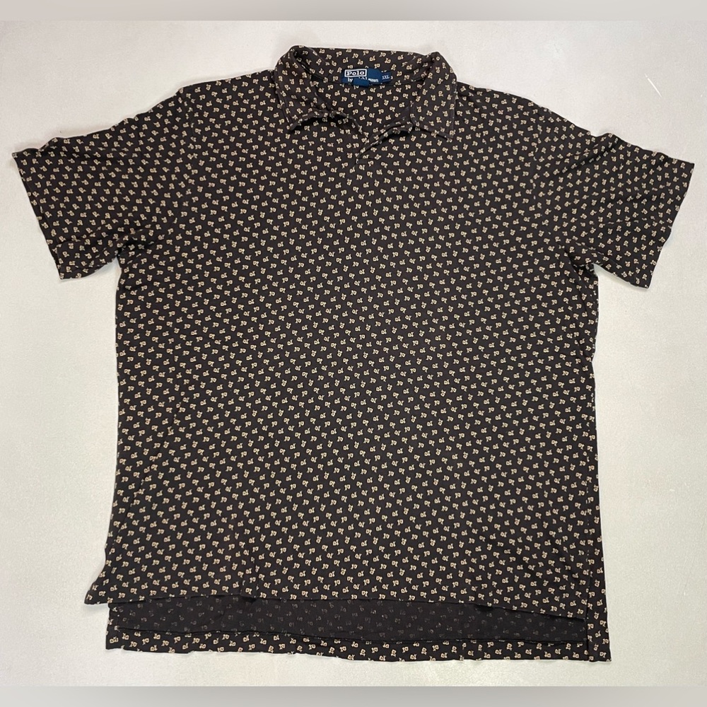 Polo Ralph Lauren All Over Print Polo Shirt Men XXL Multicolor Short SLeeve